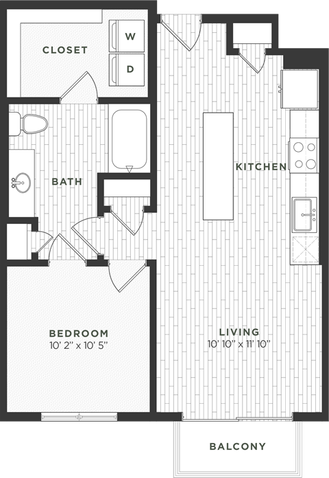 One bedroom floor plan